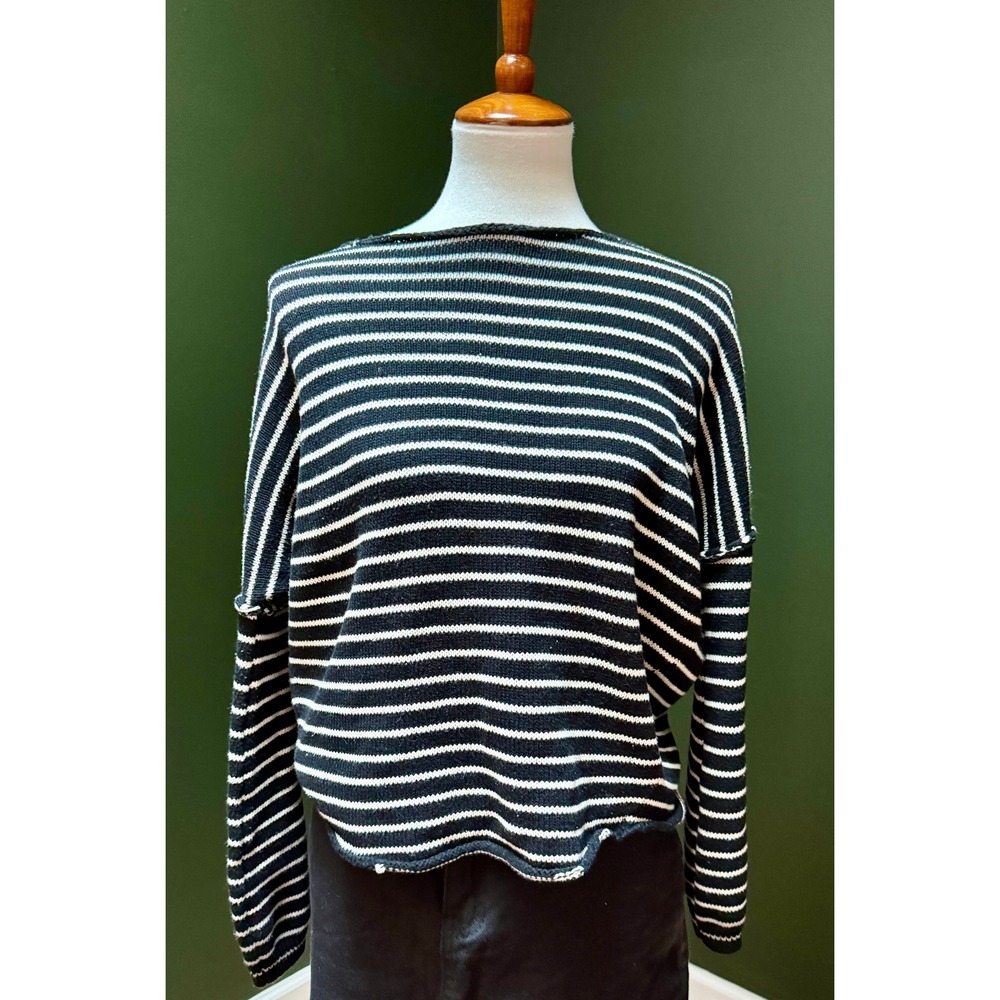 Urban Outfitters Striped‎ Knit Open Tie Back Long Sleeve Sweater